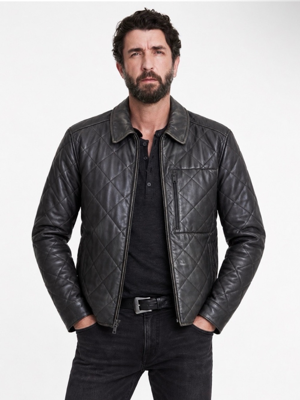 Brand new John Varvatos Quilted Leather Jacket size large